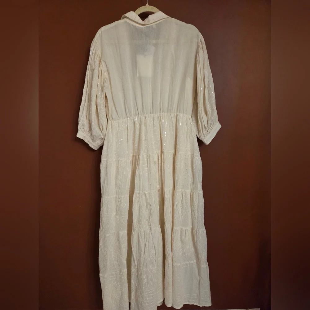 Final Price Nocturne Chic Cream Long Sleeve Dress - Picture 8 of 11